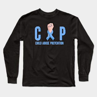 Child Abuse Prevention Awareness Month Blue Ribbon gift idea Long Sleeve T-Shirt